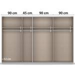 Schwebetürenschrank Quadra - Spiegel Graumetallic - Breite: 315 cm