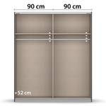 Schwebetürenschrank Quadra Spiegelfront Eiche Artisan Dekor - Breite: 181 cm