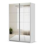 Schwebetürenschrank Quadra Spiegelfront Seidengrau - Breite: 136 cm