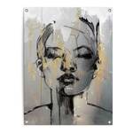 Kunstdruck Goldenes Gesicht PVC - Gold - 60 x 80 cm