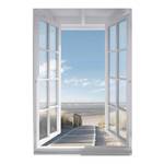 Kunstdruck Fenster zur Nordsee PVC - Blau - 80 x 120 cm