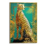 Wandbild Cheetah Pose MDF - Gold - 60 x 90 cm