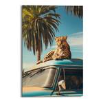 Wandbild Oldtimer Safari MDF - Blau - 60 x 90 cm