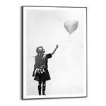 Gerahmtes Bild Balloon Girl Gerahmtes Holzbild - Schwarz - 50 x 70 cm