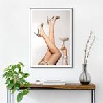 Gerahmtes Bild Celebrate Good Times Gerahmtes Holzbild - Gold - 50 x 70 cm