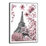 Gerahmtes Bild Spring in Paris Gerahmtes Holzbild - Schwarz - 50 x 70 cm