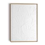 Wandbild Relief Flowers MDF - Weiß - 50 x 70 cm