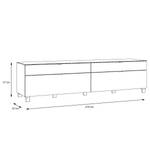 Tv-meubel Shearles 220 cm glas - Wit