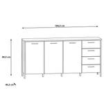 Sideboard Kioto Eiche Artisan Dekor / Schwarz