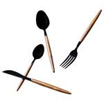 Besteck-Set Paris 16-teilig Edelstahl / ABS - Schwarz / Braun