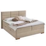 Boxspringbett Lago Webstoff Asha: Taupe - 180 x 200cm