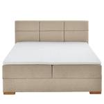 Boxspringbett Lago Webstoff Asha: Taupe - 180 x 200cm