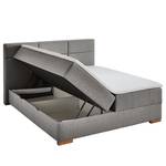 Boxspringbett Lago Webstoff Asha: Hellgrau - 180 x 200cm