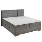 Boxspringbett Lago Webstoff Asha: Hellgrau - 180 x 200cm