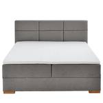 Boxspringbett Lago Webstoff Asha: Hellgrau - 180 x 200cm