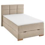 Boxspringbett Lago Webstoff Asha: Taupe - 140 x 200cm