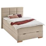 Boxspringbett Lago Webstoff Asha: Taupe - 120 x 200cm