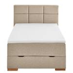 Boxspringbett Lago Webstoff Asha: Taupe - 120 x 200cm