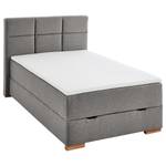 Boxspringbett Lago Webstoff Asha: Hellgrau - 120 x 200cm