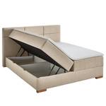 Boxspringbett Lago Webstoff Asha: Taupe - 160 x 200cm