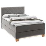 Beleuchtetes Boxspringbett Messina Webstoff Asha: Hellgrau - 140 x 200cm