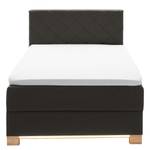 Beleuchtetes Boxspringbett Messina Webstoff Asha: Anthrazit - 140 x 200cm