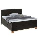 Beleuchtetes Boxspringbett Messina Webstoff Asha: Anthrazit - 160 x 200cm