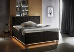 Beleuchtetes Boxspringbett Messina Webstoff Asha: Anthrazit - 160 x 200cm