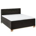 Beleuchtetes Boxspringbett Messina Webstoff Asha: Anthrazit - 160 x 200cm