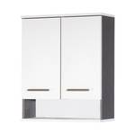 Armoire suspendue Zürich Blanc nacré / Imitation frêne foncé - 2 portes - Largeur : 60 cm