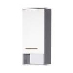 Armoire suspendue Zürich Blanc nacré / Imitation frêne foncé - 1 porte - Largeur : 30 cm