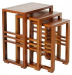 Table gigogne en mindi L50 Marron - En partie en bois massif - 30 x 60 x 50 cm