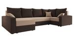 Ecksofa CHIEV-LONG Beige - Braun - Ecke davorstehend rechts - 8 Kissen