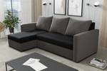 Ecksofa ANGLE Schwarz - Steingrau - Ecke davorstehend links