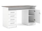 Schreibtisch Plus Weiß - Holz teilmassiv - 126 x 76 x 55 cm