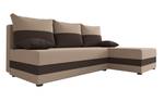 Ecksofa HEWLI Beige - Braun - Breite: 201 cm - Ecke davorstehend rechts