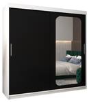 Armoire à portes coulissantes promo t2 Noir - Blanc - Largeur : 200 cm - 2 porte