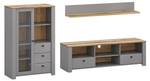 Wohnwand LATOUR 3-teilig Braun - Grau - Holzwerkstoff - 255 x 135 x 57 cm