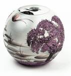 Handbemalte Glasvase Violett - Glas - 18 x 16 x 18 cm