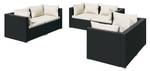 Garten-Lounge-Set (6-teilig) 3013635-18 Schwarz - Creme - Weiß