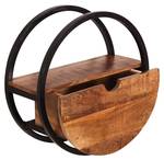 SIDNEY Wandregal IV Schwarz - Braun - Metall - Massivholz - Holzart/Dekor - 50 x 50 x 20 cm