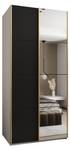 Armoire Lux 3 Noir - Doré - Blanc - Largeur : 120 cm