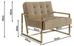 Loungesessel Chicago Beige - Gold - Gold