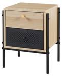 Nachttisch Tysnes Schwarz - Braun - Holzwerkstoff - Metall - 39 x 47 x 35 cm