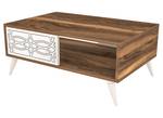 Table basse de salon Leka Marron - Blanc - Bois manufacturé - 60 x 37 x 90 cm