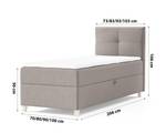 Einzelbett Boxspringbett Anter Mini Braun - Breite: 80 cm - Bettkasten rechts