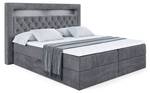 Boxspringbett - NOEL GOLD - LED Schiefergrau - Breite: 120 cm - H3