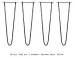 4 x 2 Streben Hairpin-Tischbeine 40.5cm Schwarz - Metall - 1 x 41 x 1 cm