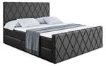 Boxspringbett LEPARO-Z Hochglanz Schwarz - Breite: 160 cm - H4