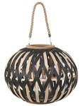 Lanterne BESAH Noir - Bleu - Bambou - 42 x 37 x 42 cm